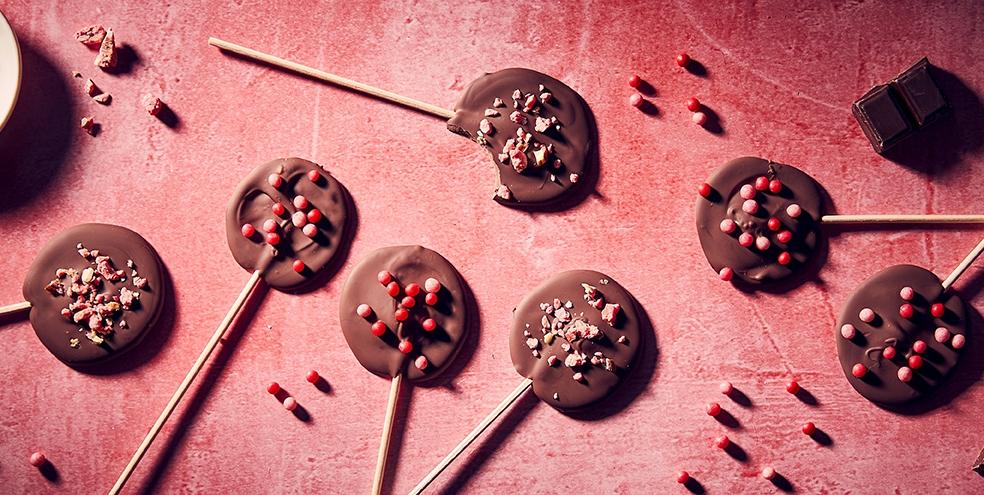Sucettes en chocolat pour les amoureux