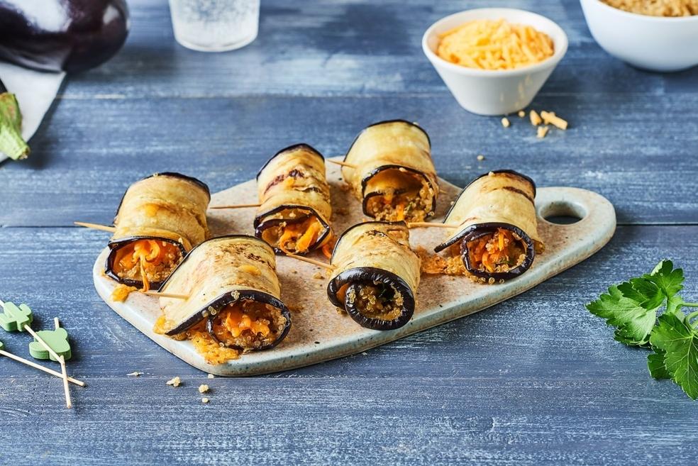 Aubergines rolls de quinoa et carottes