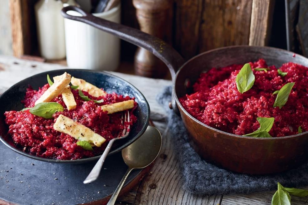 Quinoa à la betterave et au tofu