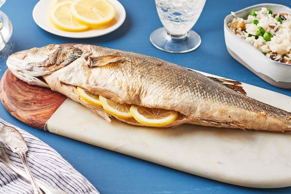 Bar flambé au Cognac