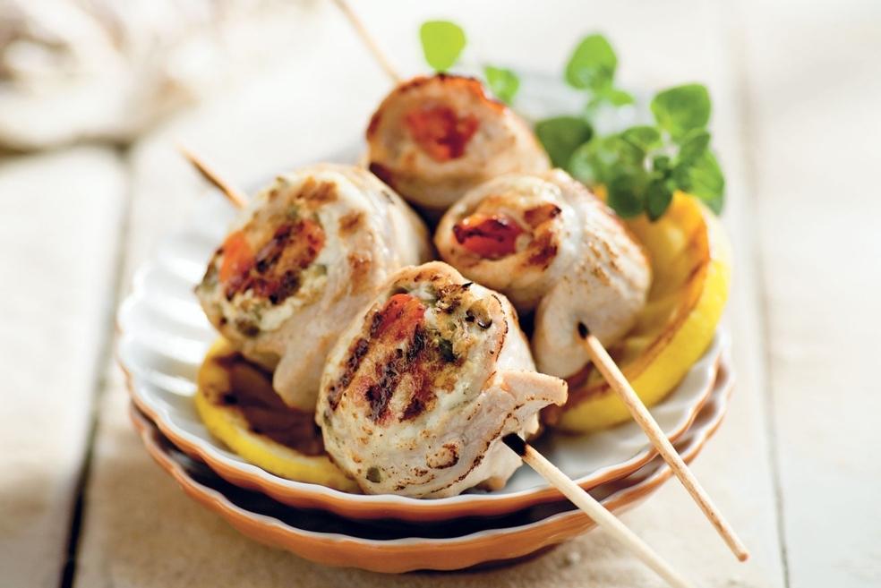 Roulés de dinde aux poivrons et aux câpres