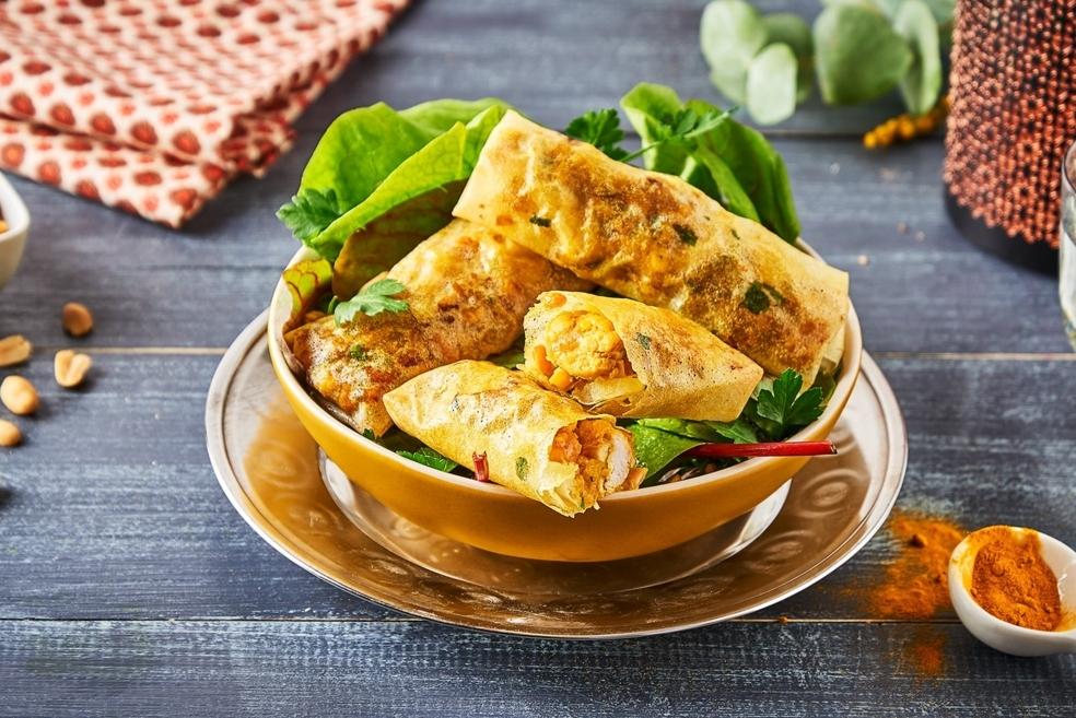 Nems de poulet à l’indienne