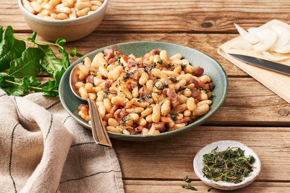 Haricots blancs au lard