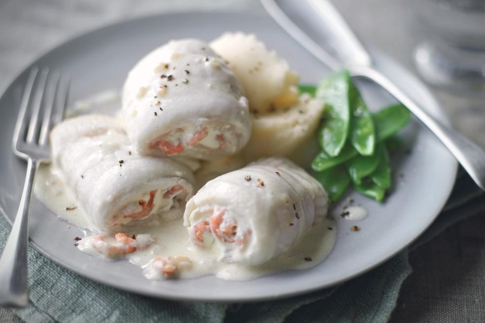 Roulés de carrelet à la farce de crabe