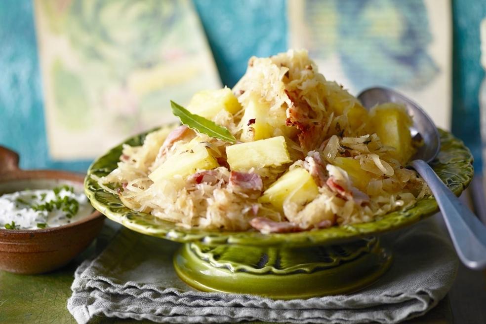 Poêlée de chou à l'ananas et lard