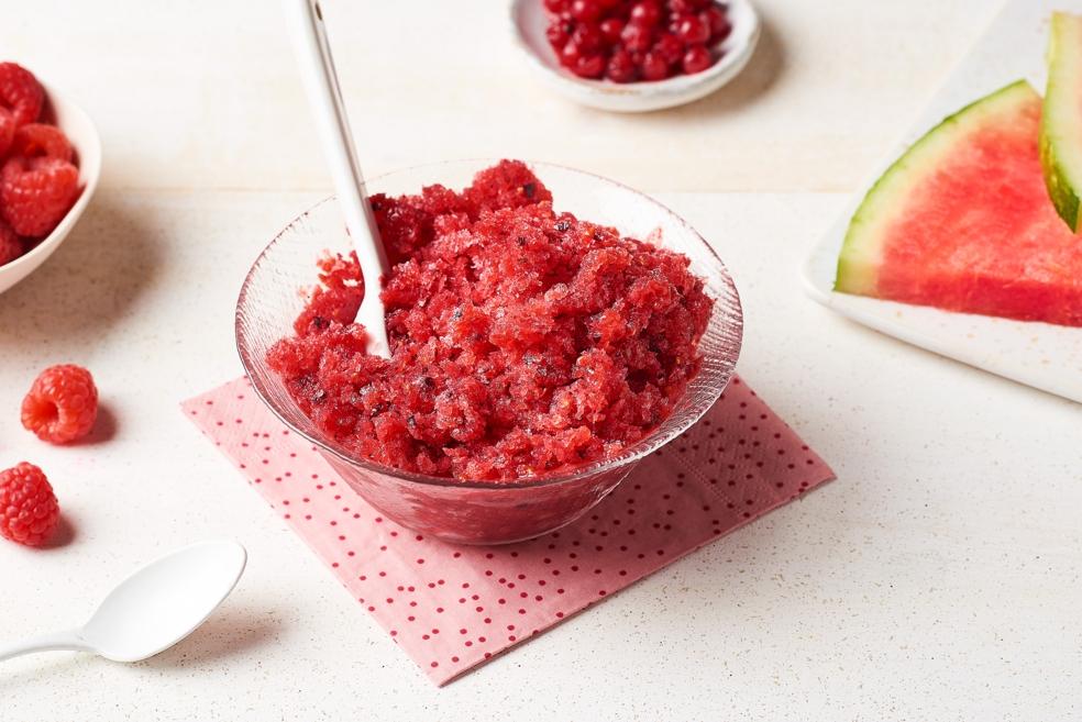 Granité pastèque, groseille et framboise