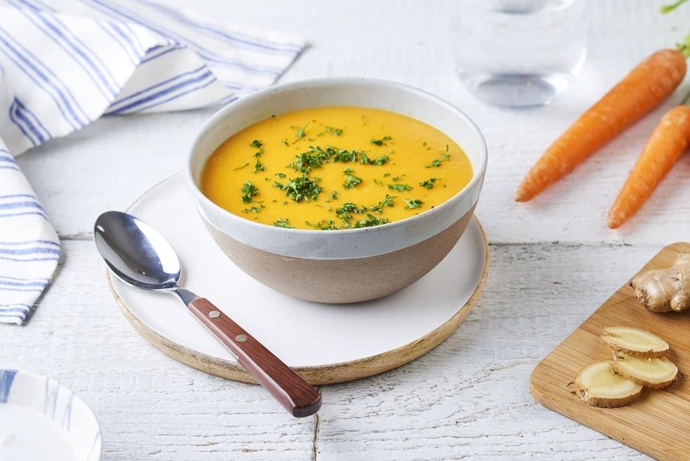 Soupe de carottes, lait de coco et gingembre