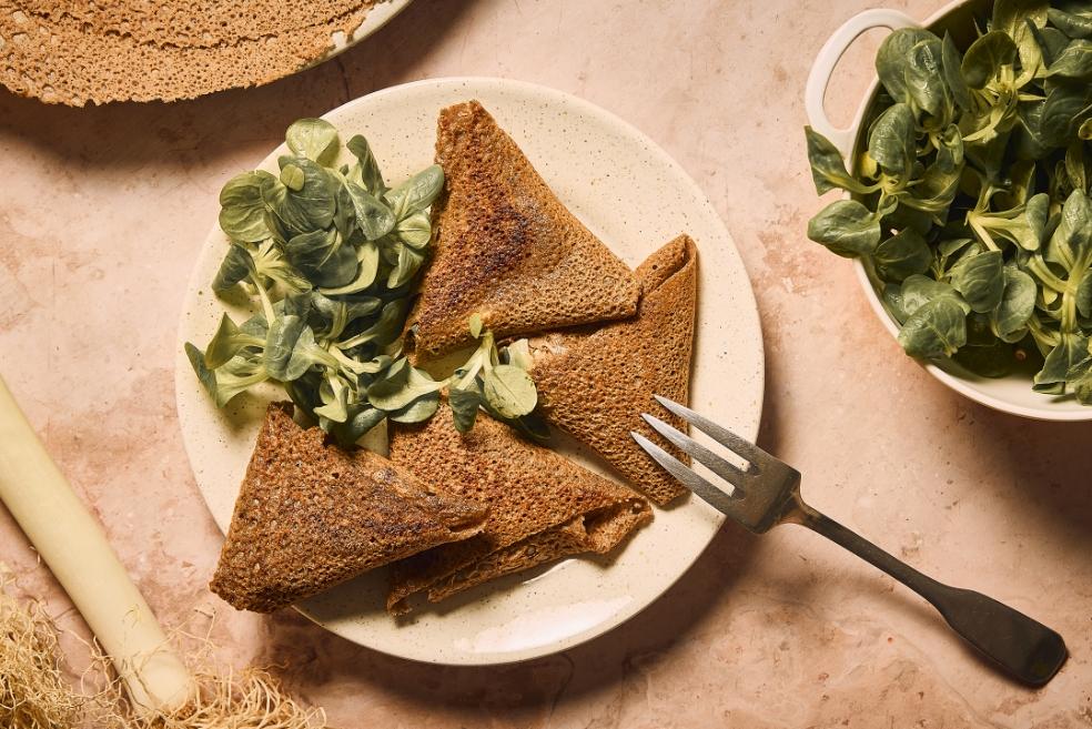 Samoussas de crêpes de sarrasin aux poireaux