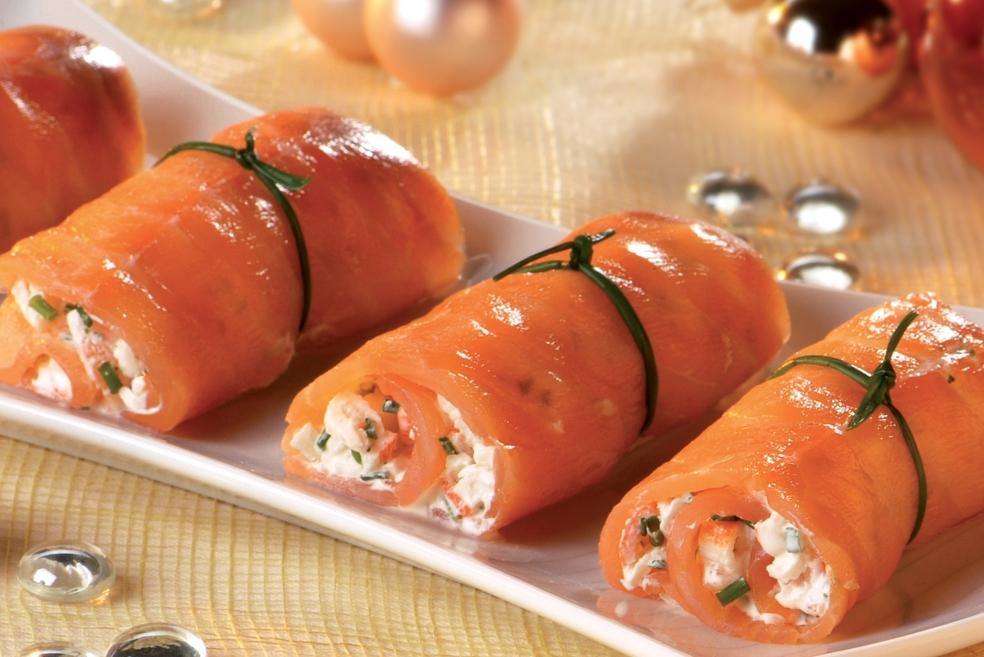 Roulés de saumon fumé