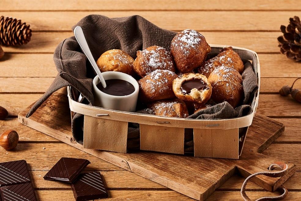 Mini beignets à la cannelle et cœur fondant au chocolat