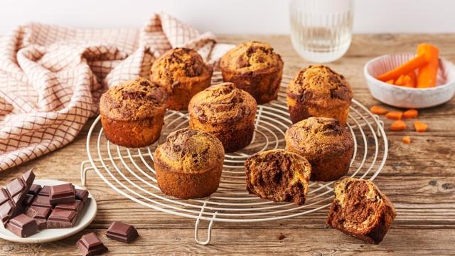 Muffins marbrés à la carotte