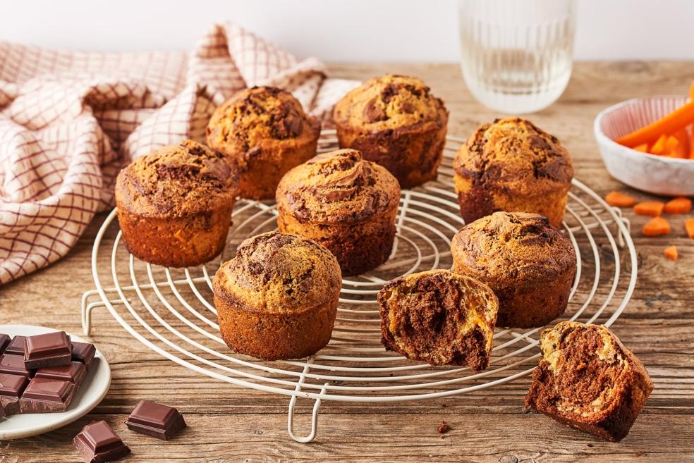 Muffins marbrés à la carotte