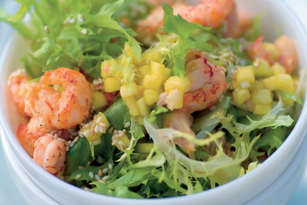 Salade de crevettes et mangue