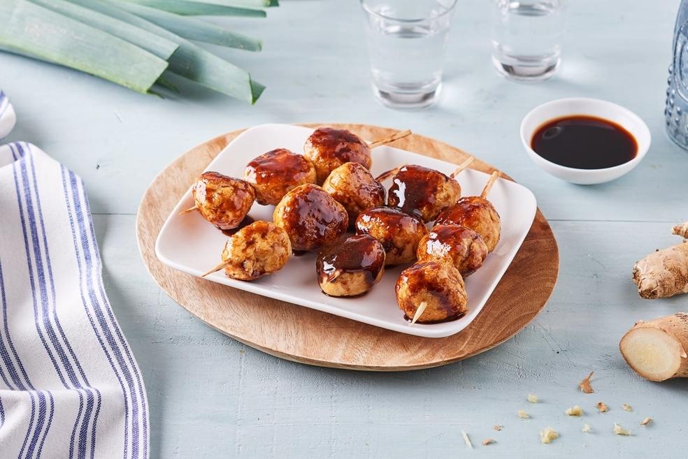 Brochettes boulettes de poulet