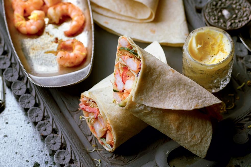 Wraps aux crevettes et citron