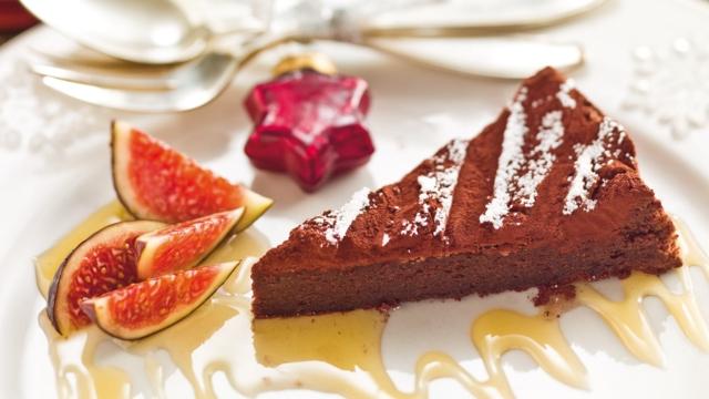 Tarte au chocolat et ses figues