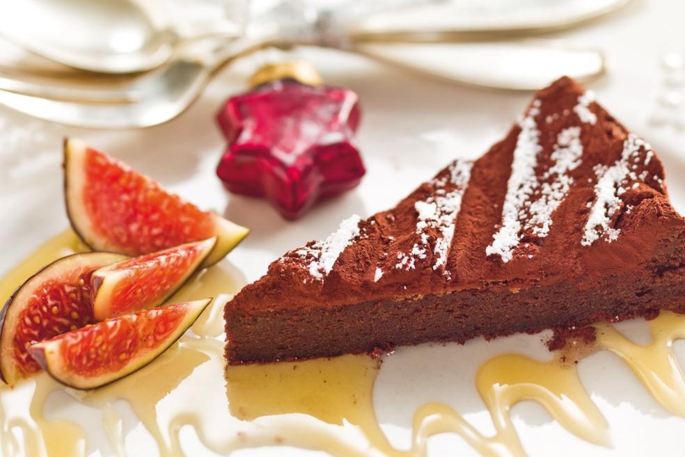 Tarte au chocolat et ses figues