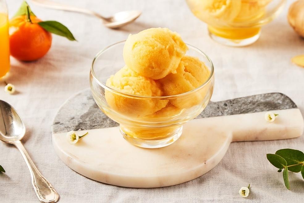 Sorbet à la bière gingembre et kiwi