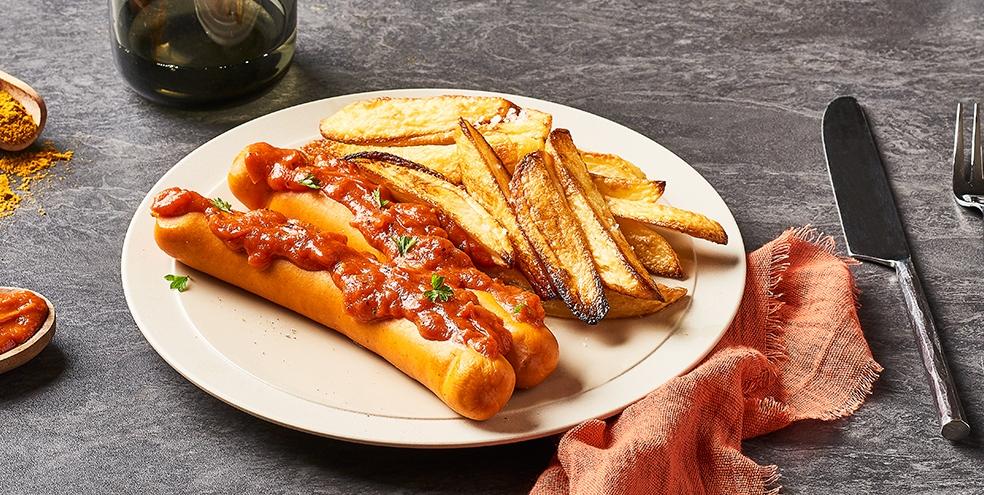 Currywurst et frites au four maison