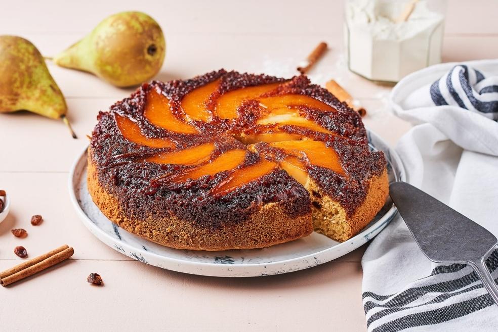 Gâteau tatin poire et cannelle