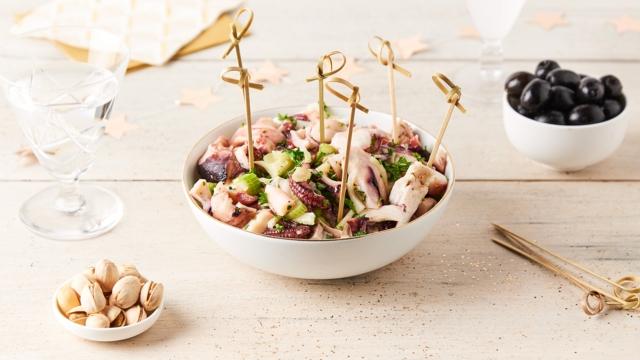 Tapas de poulpe au citron et fenouil