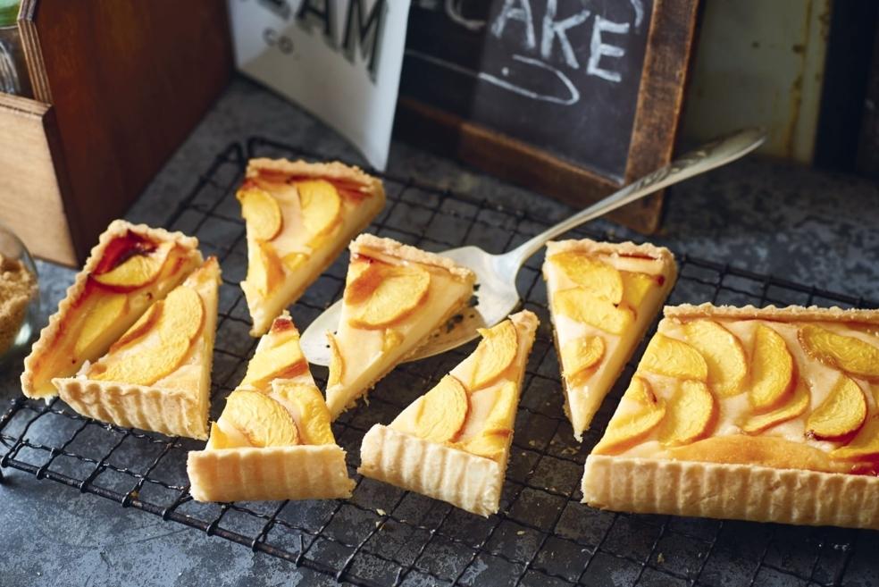 Tarte au fromage blanc et aux pêches
