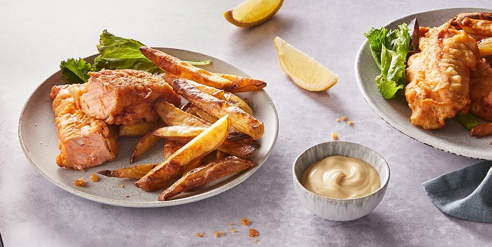 Fish and chips de saumon