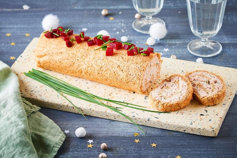 Bûche salée betterave et crème au thon