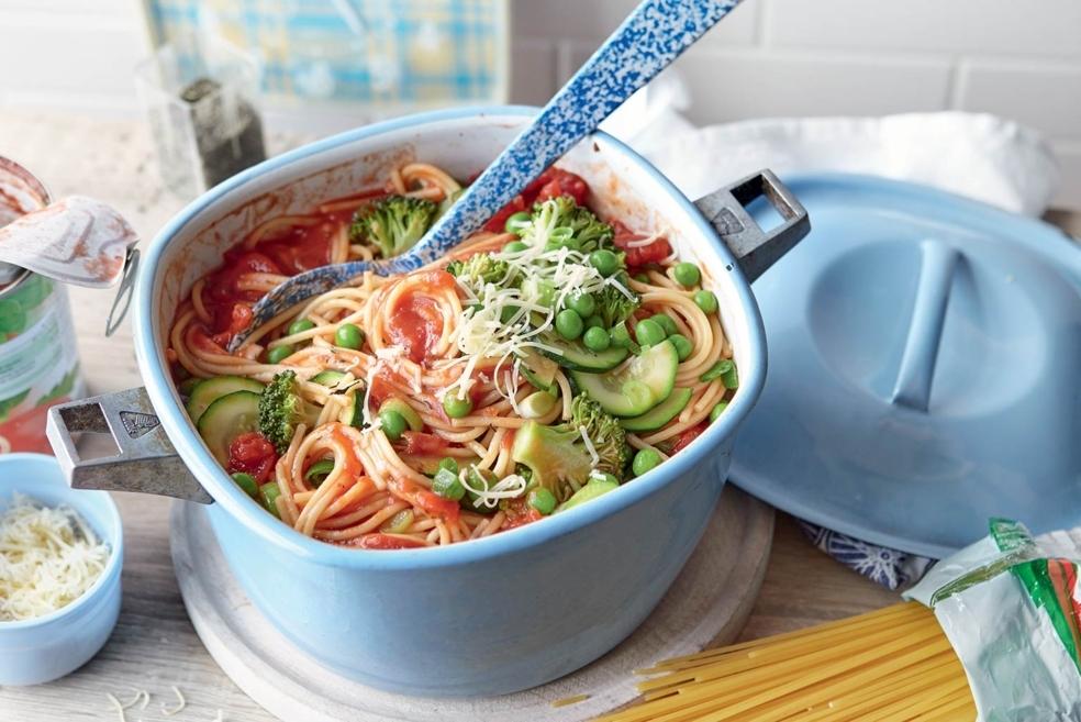 Spaghetti aux légumes du jardin