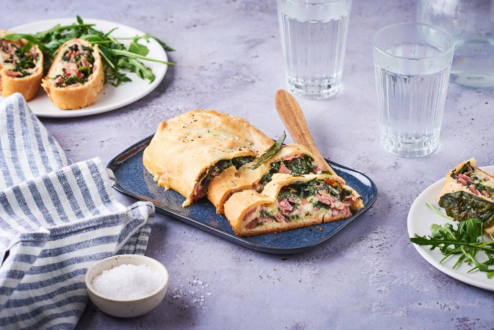 Stromboli aux épinards et jambon cuit