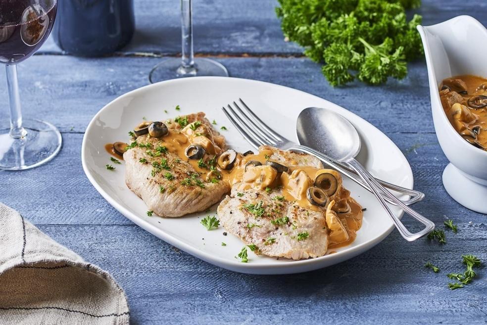 Escalope de veau sauce aux olives