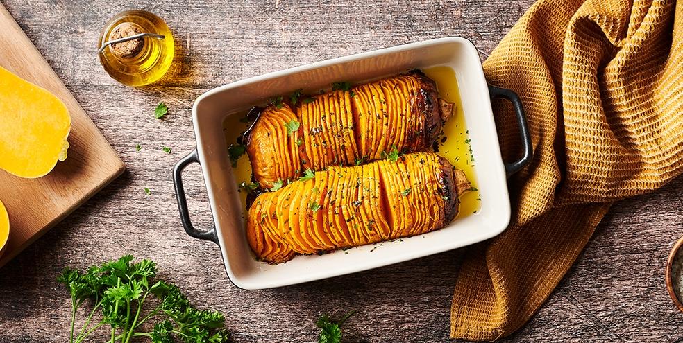 Courge butternut façon hasselback