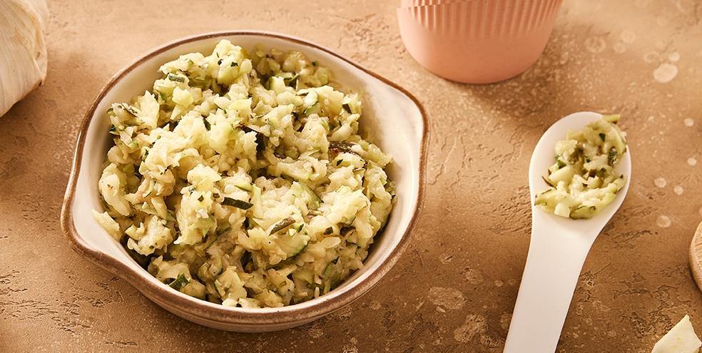 Écrasé de courgettes à l'ail et aux herbes
