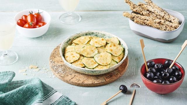 Rondelles de courgettes au parmesan façon chips