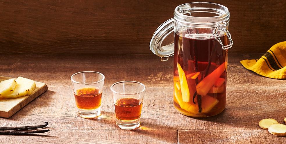 Rhum arrangé ananas gingembre