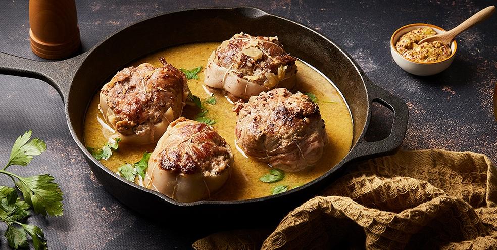 Paupiettes de veau à la moutarde
