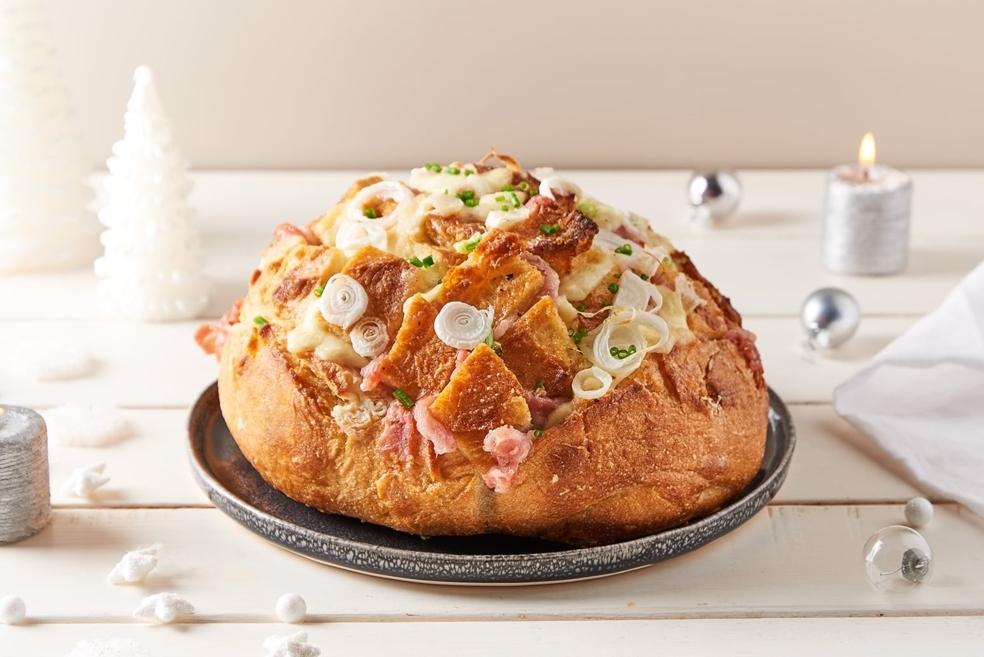 Pain hérisson au chèvre frais et bacon