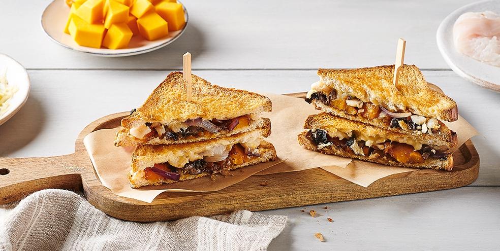 Croque monsieur d'automne au cabillaud