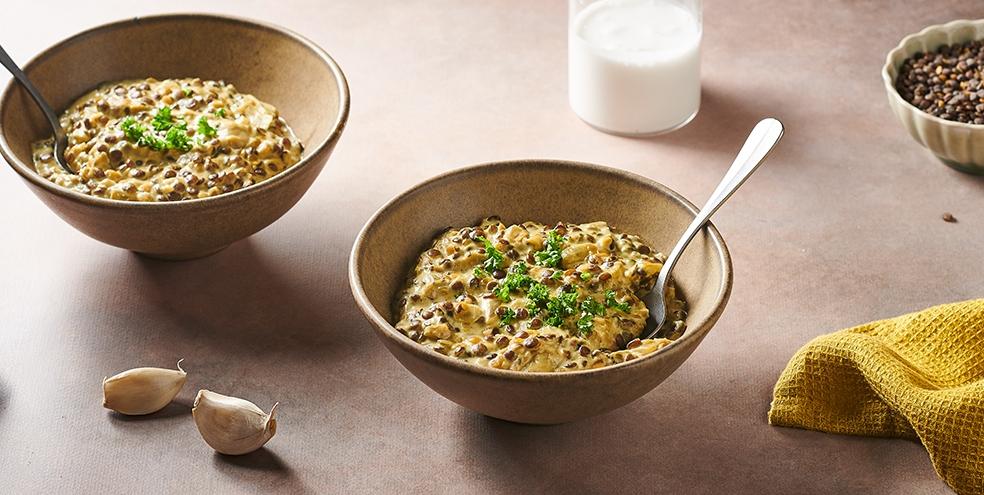 Dhal de lentilles vertes au lait de coco