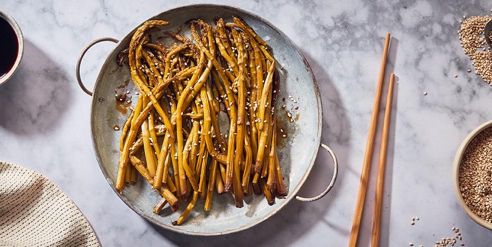 Asperges rôties à la sauce soja
